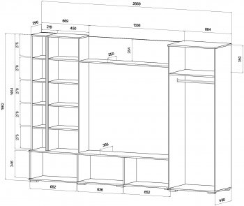 Стенка Селеста вотан/графит (Лин) в Сысерти - sysert.mebel-e96.ru