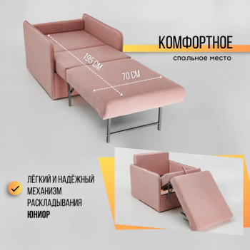 Кресло-кровать Амира 801 Розовый в Сысерти - sysert.mebel-e96.ru