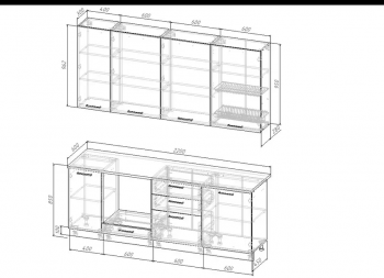 Кухонный гарнитур Санторини 2200 мм, Стол. 26 мм в Сысерти - sysert.mebel-e96.ru