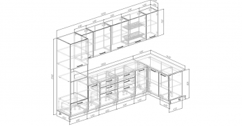 Угловой кухонный гарнитур Крафт 3200*1400 мм Sanvut в Сысерти - sysert.mebel-e96.ru