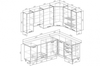 Угловой кухонный гарнитур Трансильвания 2200*1600 мм Sanvut в Сысерти - sysert.mebel-e96.ru