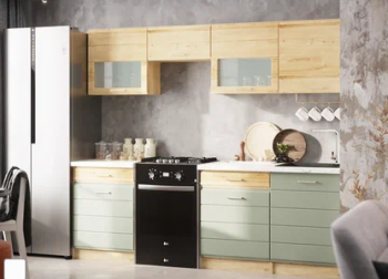 Кухонный гарнитур 2400 мм Кремона фисташка (Росток) в Сысерти - sysert.mebel-e96.ru