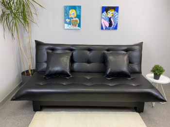 Диван-кровать Поло Стайл экокожа Sunny Black в Сысерти - sysert.mebel-e96.ru