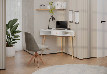 Стол письменный угловой, арт.6-01104, белый(ГК) в Сысерти - sysert.mebel-e96.ru