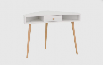 Стол письменный угловой, арт.6-01104, белый(ГК) в Сысерти - sysert.mebel-e96.ru