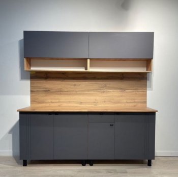 Кухонный гарнитур Монако 2000 мм графит (СВ) в Сысерти - sysert.mebel-e96.ru