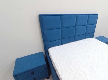 Кровать с подъемным механизмом Мега синий (Лин) в Сысерти - sysert.mebel-e96.ru