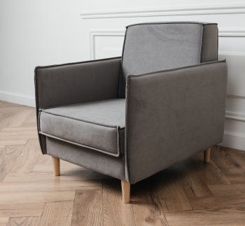 Кресло 831 Серый, велюр (Brendoss) в Сысерти - sysert.mebel-e96.ru