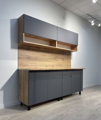 Кухонный гарнитур Монако 2000 мм графит (СВ) в Сысерти - sysert.mebel-e96.ru