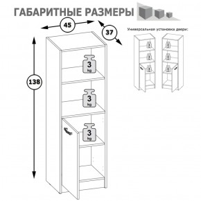 Стеллаж две ниши и дверка Альфа 09.135 солнечный свет в Сысерти - sysert.mebel-e96.ru