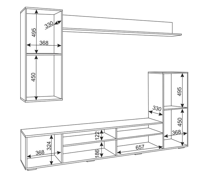 Стенка Альфа графит (Риннер) в Сысерти - sysert.mebel-e96.ru