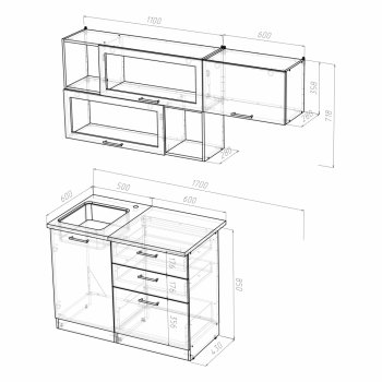 Кухонный гарнитур Алина экстра 1700 мм (Герда) в Сысерти - sysert.mebel-e96.ru