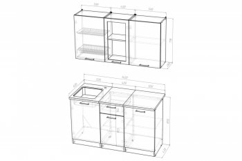 Кухонный гарнитур Амели медиум 1400 мм (Герда) в Сысерти - sysert.mebel-e96.ru