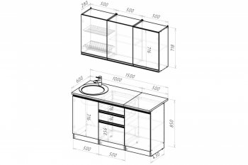 Кухонный гарнитур Амели нормал 1500 мм (Герда) в Сысерти - sysert.mebel-e96.ru