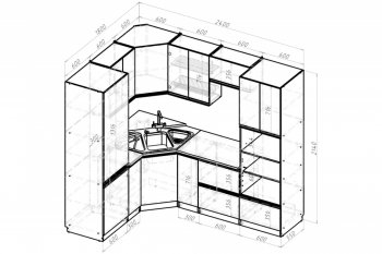 Кухонный гарнитур Амели оптима 1800х2400 мм (Герда) в Сысерти - sysert.mebel-e96.ru