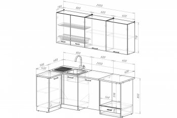 Кухонный гарнитур Антика прайм 1100х2000 мм  (Герда) в Сысерти - sysert.mebel-e96.ru