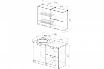 Кухонный гарнитур Антика лайт 1200 мм (Герда) в Сысерти - sysert.mebel-e96.ru