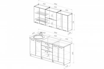 Кухонный гарнитур Антика макси 2 1800 мм (Герда) в Сысерти - sysert.mebel-e96.ru