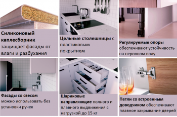 Угловой кухонный гарнитур Крафт 2200*1000 мм в Сысерти - sysert.mebel-e96.ru