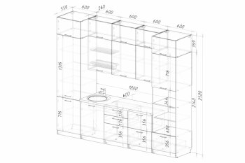 Кухонный гарнитур Асая экстра 3000 мм (герда) в Сысерти - sysert.mebel-e96.ru