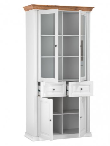 Шкаф витрина 70.02 Атланта со стеклом (Олмеко) в Сысерти - sysert.mebel-e96.ru