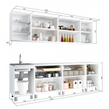 Кухонный гарнитур Айсбери 2400 мм (БТС) в Сысерти - sysert.mebel-e96.ru