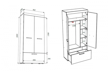 Шкаф Бастон 900 мм (Эра) в Сысерти - sysert.mebel-e96.ru