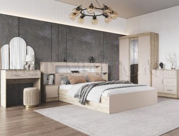 Спальный гарнитур Бася крафт/кашемир (Миф) в Сысерти - sysert.mebel-e96.ru