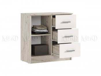 Комод 3 ящика 1 дверь Бася крафт/кашемир (Миф) в Сысерти - sysert.mebel-e96.ru