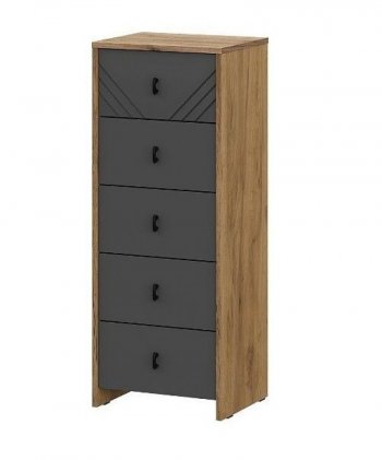 Комод (5 ящиков) Байкал Графит/Дуб золотой (СВ) в Сысерти - sysert.mebel-e96.ru