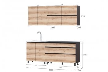 Кухонный гарнитур 2000 мм Берген Симпл (МИ) в Сысерти - sysert.mebel-e96.ru