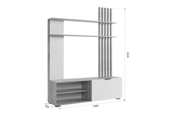 Стенка Бери К2 графит (Мебельсон) в Сысерти - sysert.mebel-e96.ru