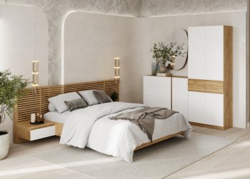 Спальный гарнитур Бостон Лайт белый (Стиль) в Сысерти - sysert.mebel-e96.ru