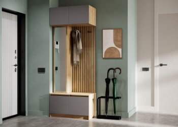 Прихожая Бостон Лайт комп.1 серый шифер (Стиль) в Сысерти - sysert.mebel-e96.ru