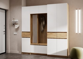 Прихожая Бостон Лайт комп.2 белый (Стиль) в Сысерти - sysert.mebel-e96.ru