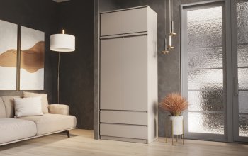 Шкаф Челси с антресолью 900 мм Кашемир (Миф) в Сысерти - sysert.mebel-e96.ru