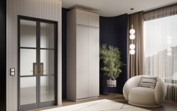 Шкаф 800 мм Челси двустворчатый с антресолью Кашемир (Миф) в Сысерти - sysert.mebel-e96.ru