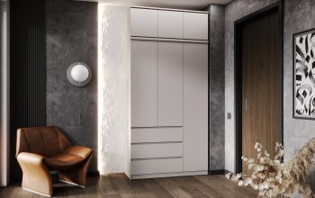 Шкаф 1200 мм Челси с антресолью Кашемир (Миф) в Сысерти - sysert.mebel-e96.ru