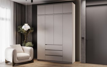 Шкаф 1600 мм Челси с антресолью Кашемир (Миф) в Сысерти - sysert.mebel-e96.ru