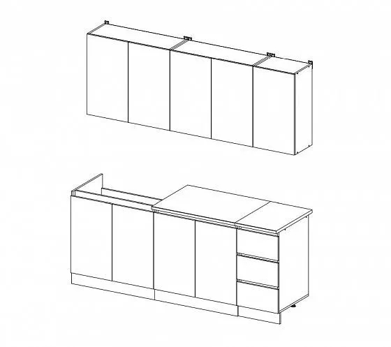 Кухонный гарнитур 2000 мм Челси белый (Миф) в Сысерти - sysert.mebel-e96.ru