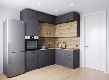 Кухонный гарнитур угловой Дели 2200*1700 мм (Санвут) в Сысерти - sysert.mebel-e96.ru