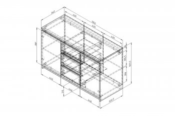 Комод 3ящ.2дв. Дельта Next 25.04 ЯШ/графит (ФМ) в Сысерти - sysert.mebel-e96.ru