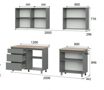 Кухонный гарнитур Денвер 2000 мм (СВ) в Сысерти - sysert.mebel-e96.ru