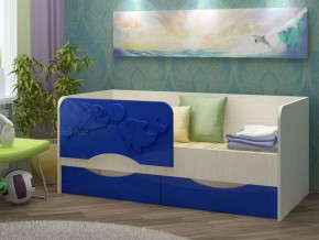 Детская кровать Дельфин-2 МДФ, тёмно-синий, 80х160 в Сысерти - sysert.mebel-e96.ru