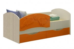 Детская кровать Дельфин-3 МДФ оранжевый, 80х160 в Сысерти - sysert.mebel-e96.ru