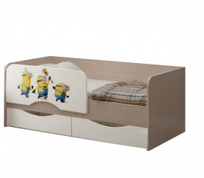 Детская кровать Юниор-12 МДФ Миньоны, 80х160 в Сысерти - sysert.mebel-e96.ru