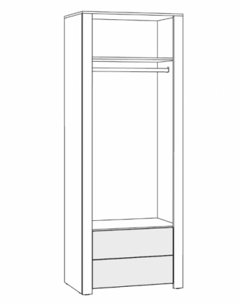 Шкаф 860 мм для одежды Джастин 13.339 (Моби) в Сысерти - sysert.mebel-e96.ru