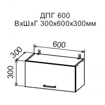 ДУСЯ Шкаф верхний ДПГ600 горизонтальный (600*300мм) в Сысерти - sysert.mebel-e96.ru | фото