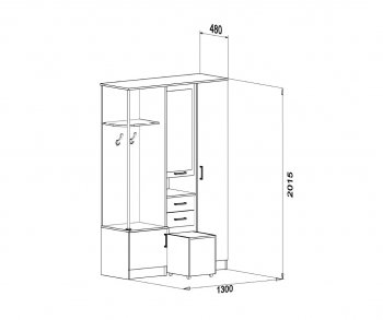 Прихожая Дуся 1.3 УНИ (ДСВ) в Сысерти - sysert.mebel-e96.ru