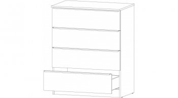 Комод Элегант 4 ящика Графит (Лин) в Сысерти - sysert.mebel-e96.ru